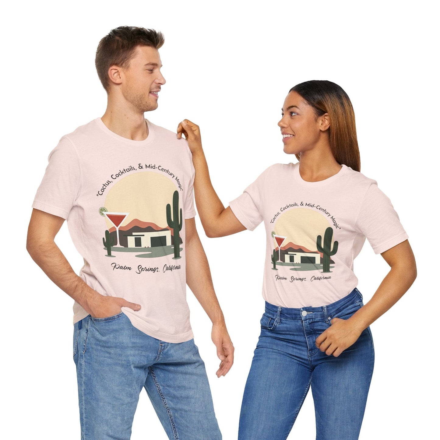 Cactus Cocktails Palm Springs T-Shirt | Retro Desert Design