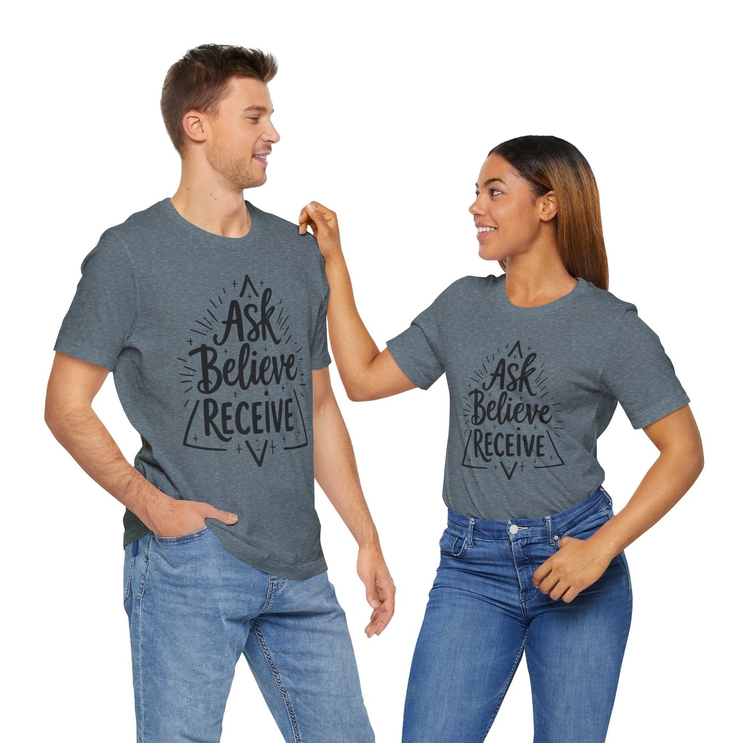 Motivational Unisex Tee - 'Ask Believe Receive' Inspirational Shirt