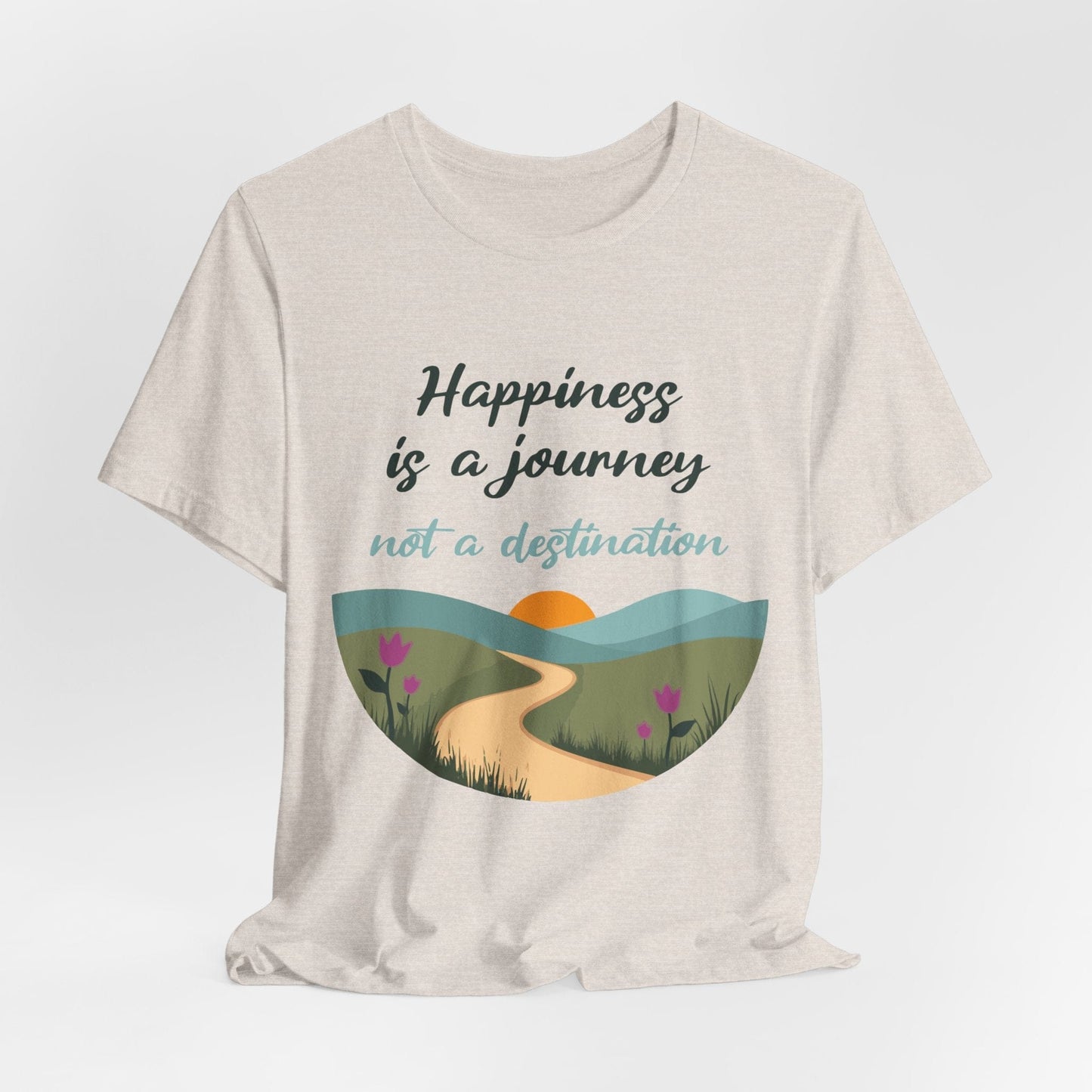 Happiness Journey Unisex Tee - Inspirational Short Sleeve Shirt