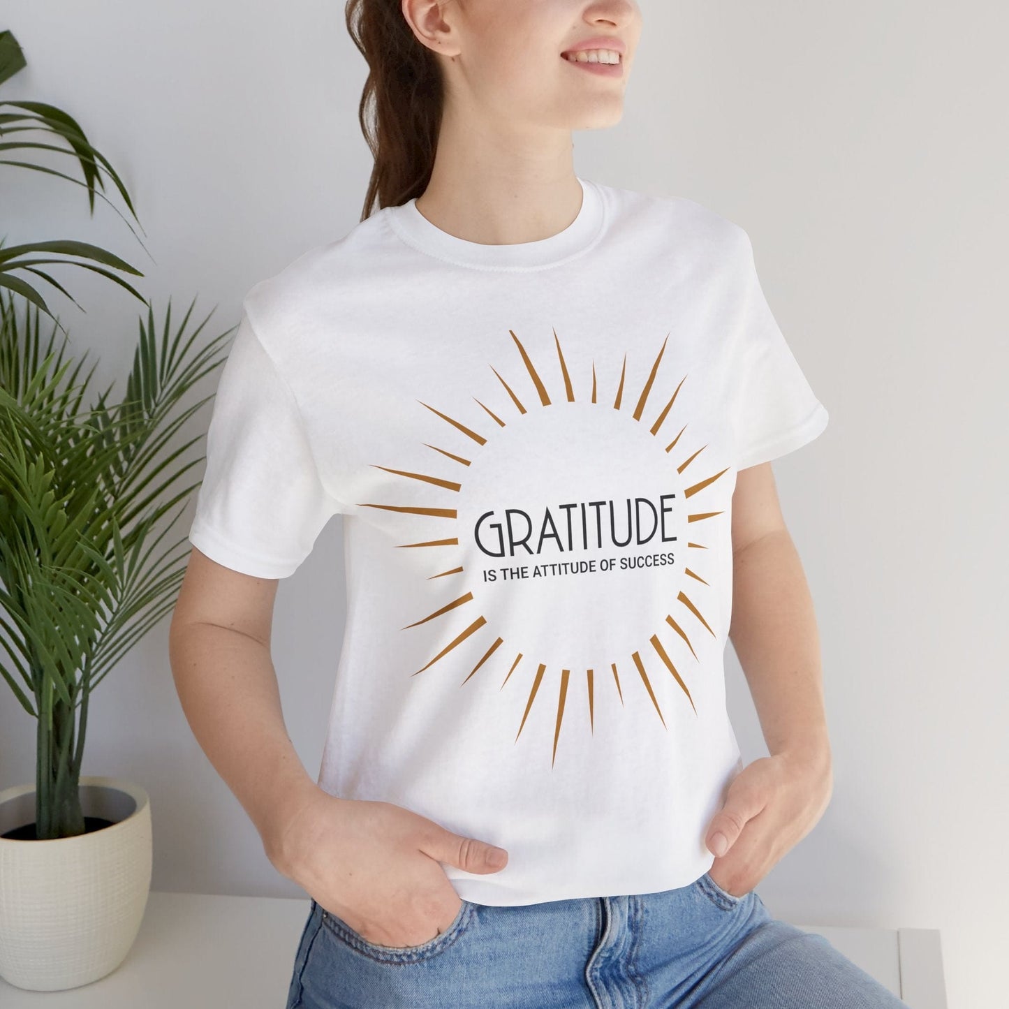 T-Shirt - Gratitude is the Attitude of Success Golden Burst Tee