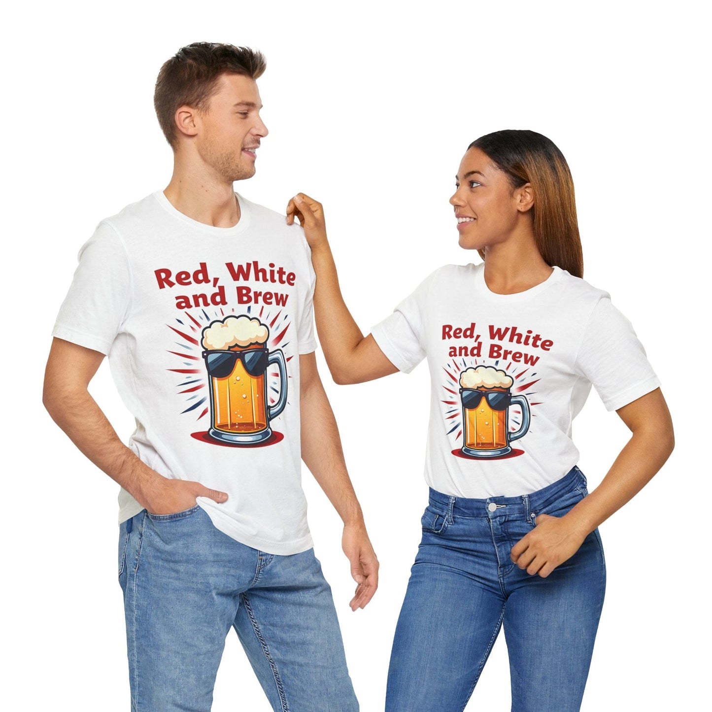 Red, White and Brew Unisex T-Shirt - Fun Summer Party Shirt