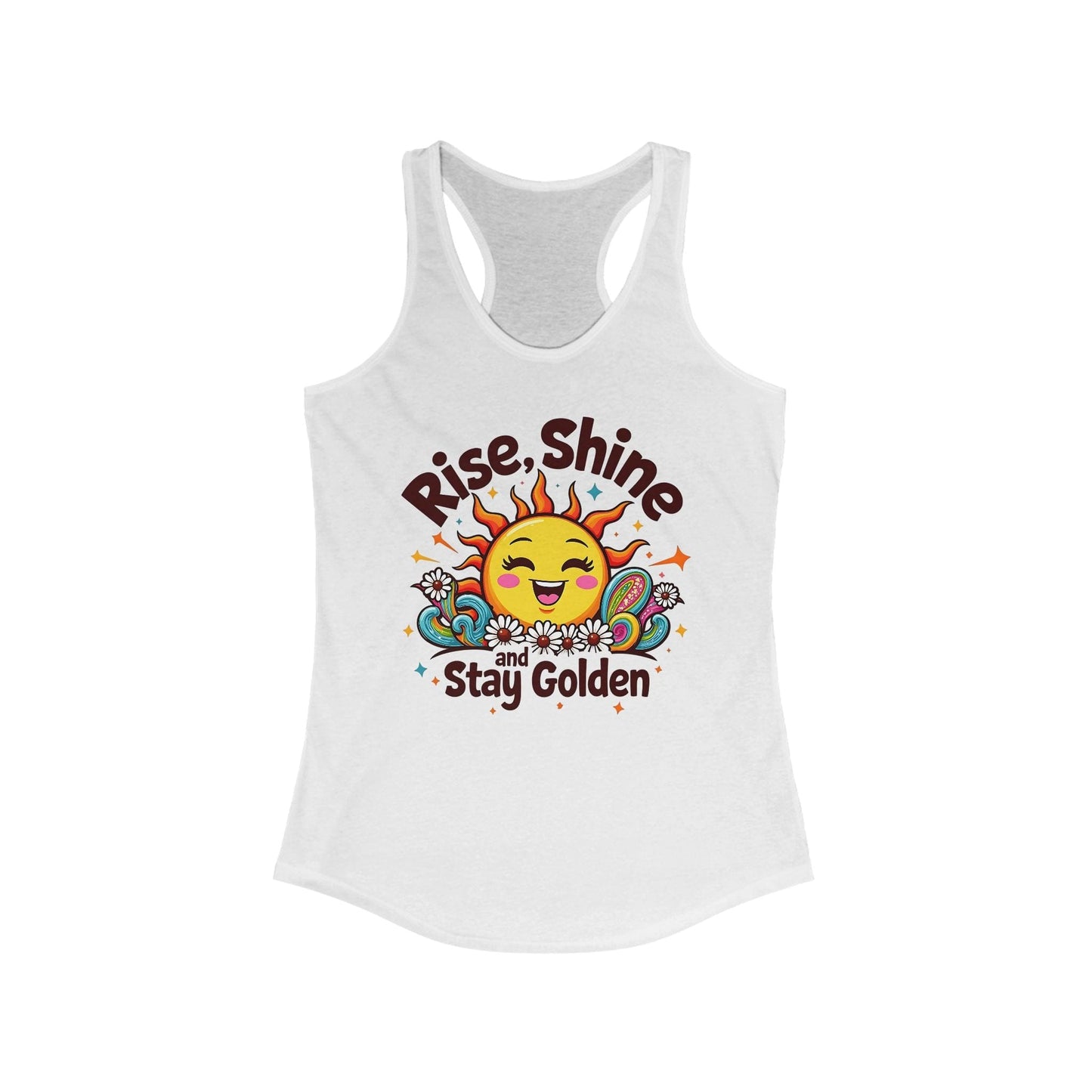 Rise, Shine, and Stay Golden Women's Racerback Tank | Inspirational