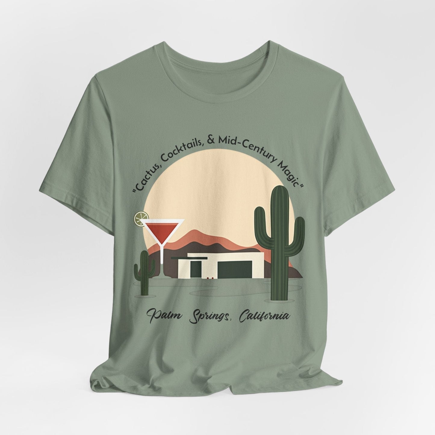 Cactus Cocktails Palm Springs T-Shirt | Retro Desert Design