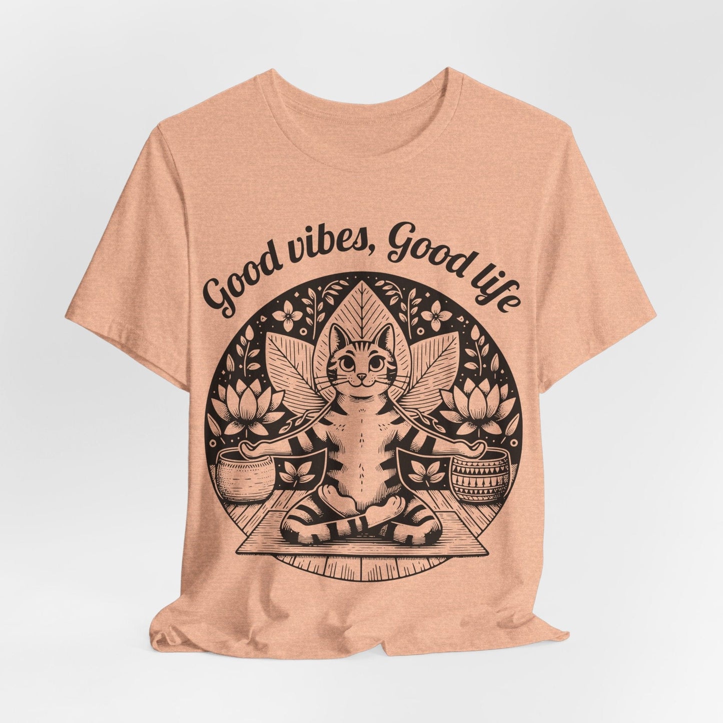 Good Vibes, Good Life Cat Tee | Fun & Positive Style