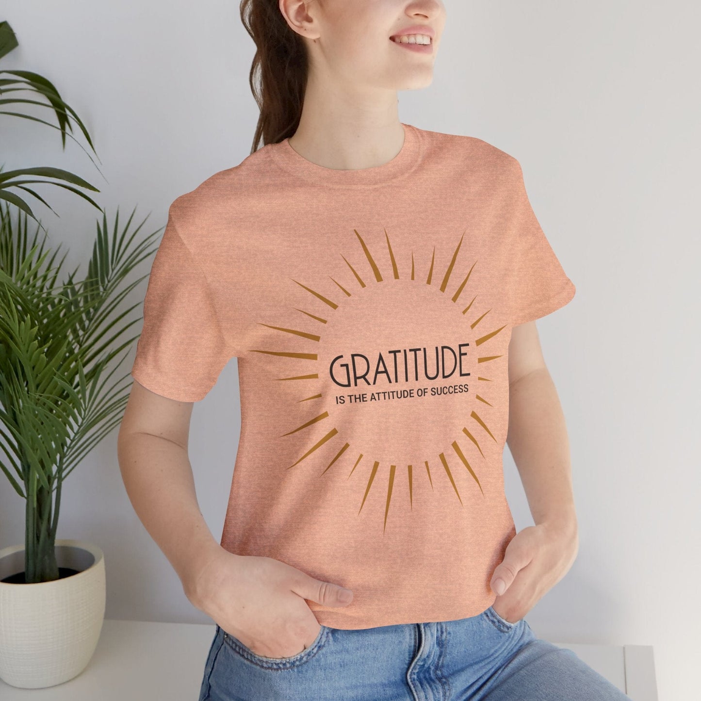 T-Shirt - Gratitude is the Attitude of Success Golden Burst Tee