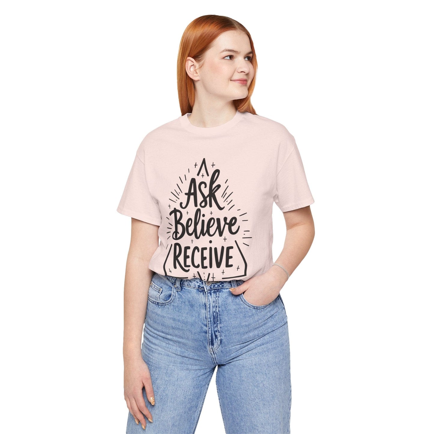 Motivational Unisex Tee - 'Ask Believe Receive' Inspirational Shirt