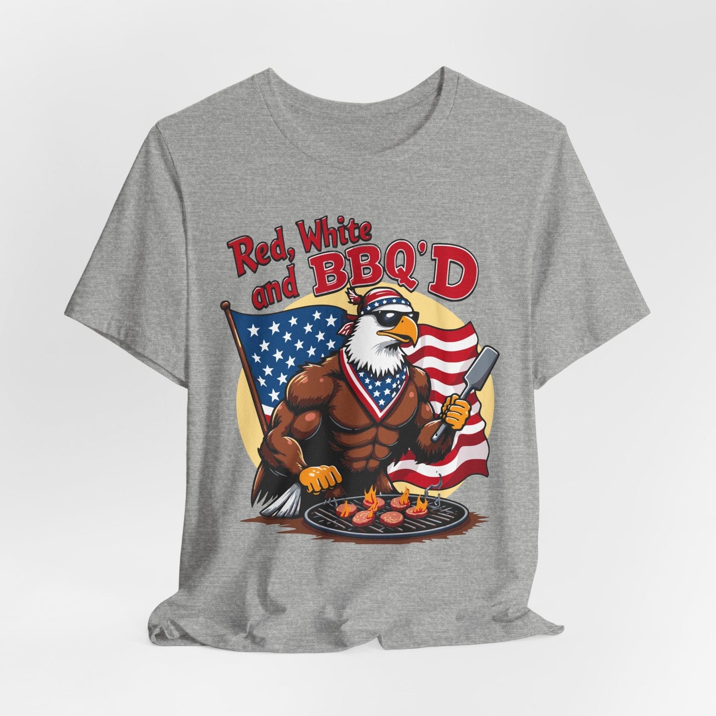 Patriotic BBQ Eagle T-Shirt | Red, White, and BBQ'D