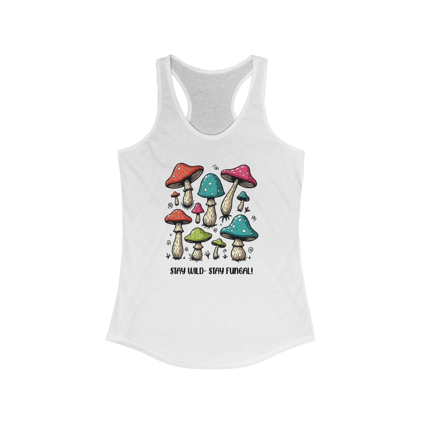 Stay Wild Mushroom Design Racerback Tank | Fun & Comfortable