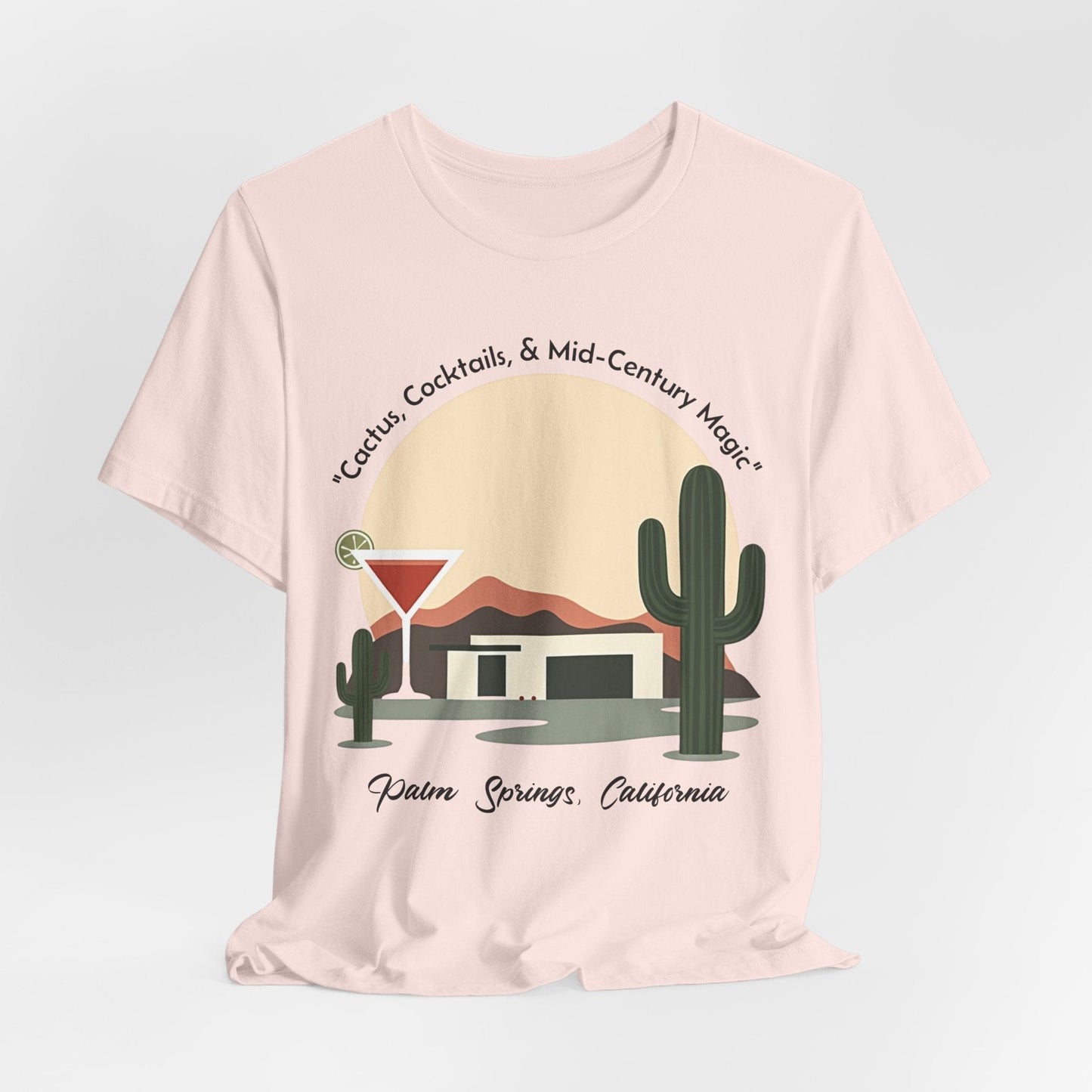 Cactus Cocktails Palm Springs T-Shirt | Retro Desert Design