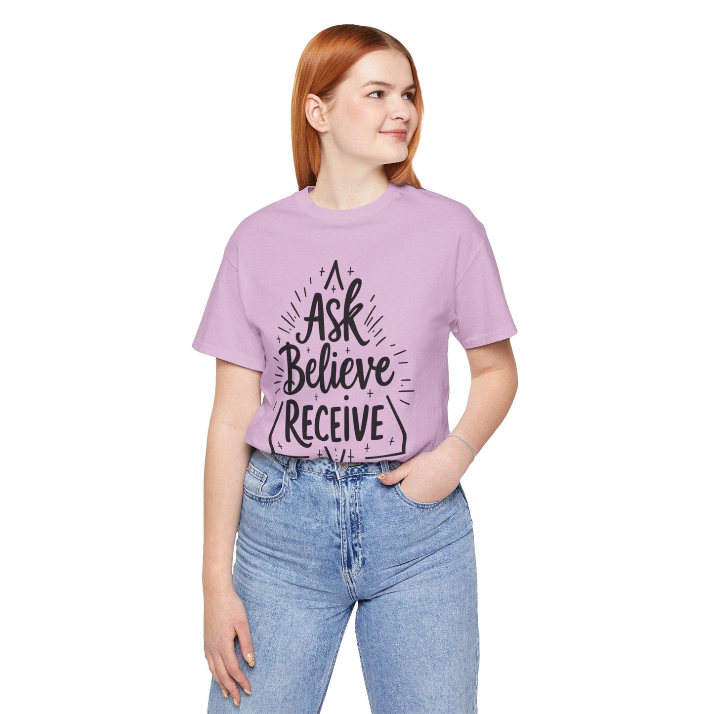 Motivational Unisex Tee - 'Ask Believe Receive' Inspirational Shirt