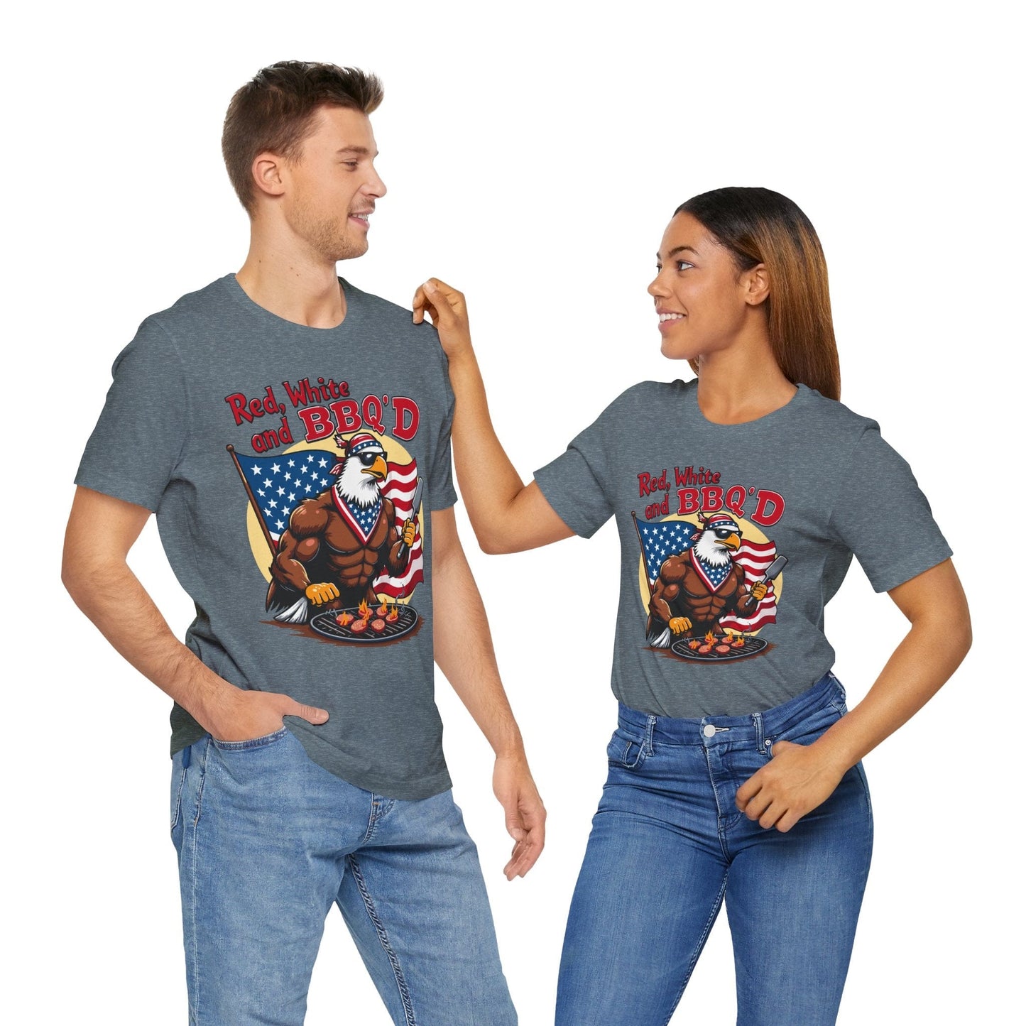 Patriotic BBQ Eagle T-Shirt | Red, White, and BBQ'D