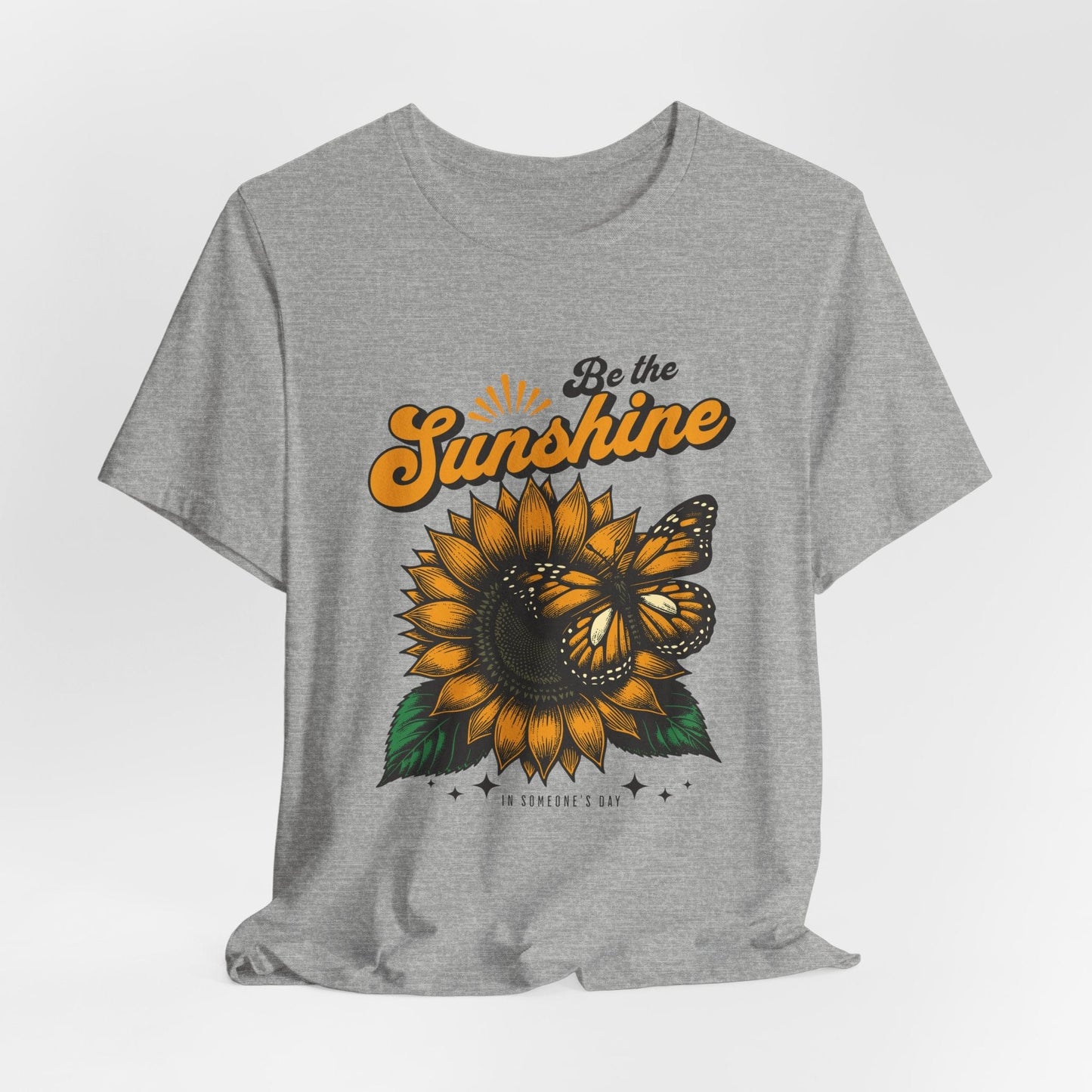 "Be the Sunshine" Sunflower Unisex Tee | Inspirational Floral Shirt