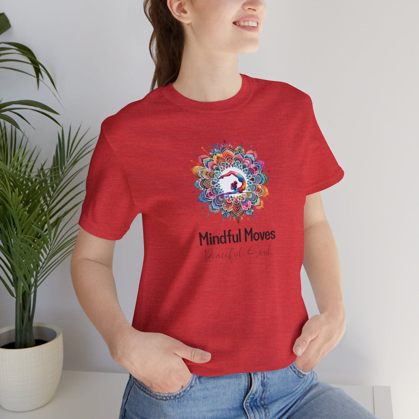 Yoga Tee - Mindful Moves, Peaceful Soul Design