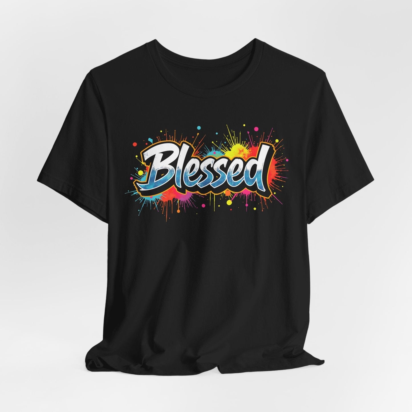 Blessed - Jersey Short Sleeve T-Shirt - Colorful Positive Vibes T-Shirt
