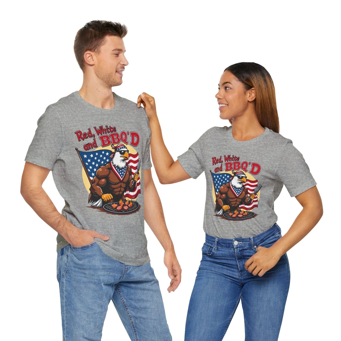 Patriotic BBQ Eagle T-Shirt | Red, White, and BBQ'D
