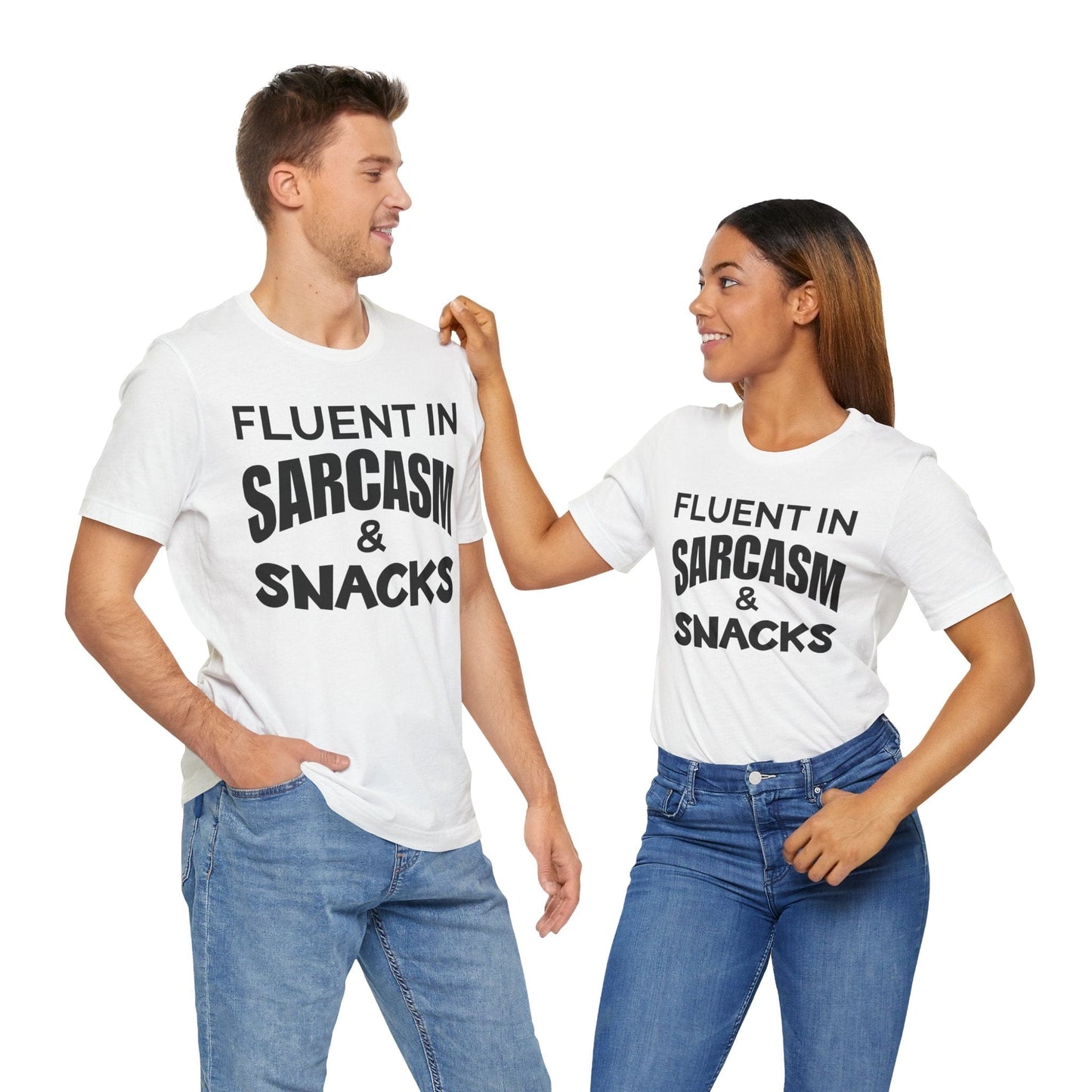 Fluent in Sarcasm & Snacks T-Shirt | Fun & Playful Design