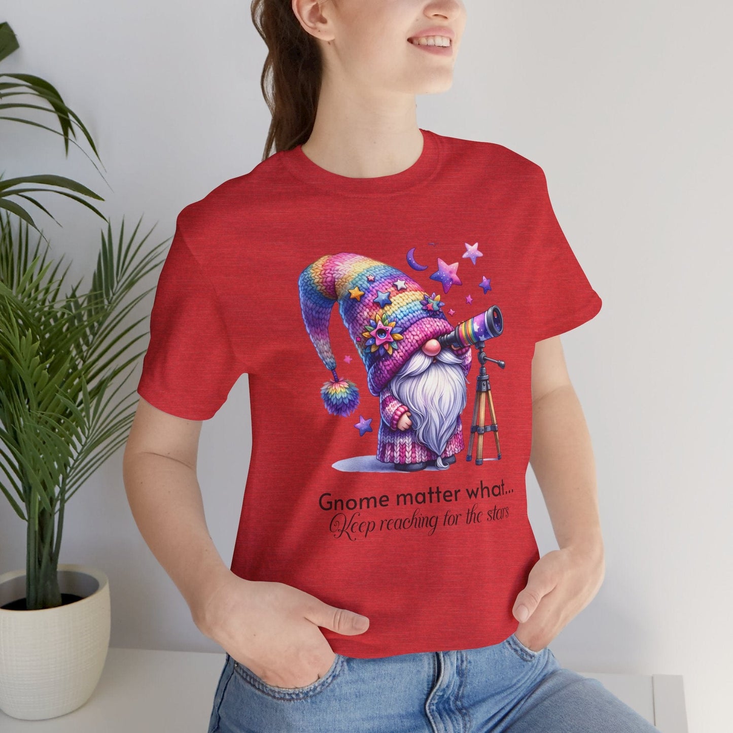 T-Shirt Gnome Matter What Keep Reaching for the Stars