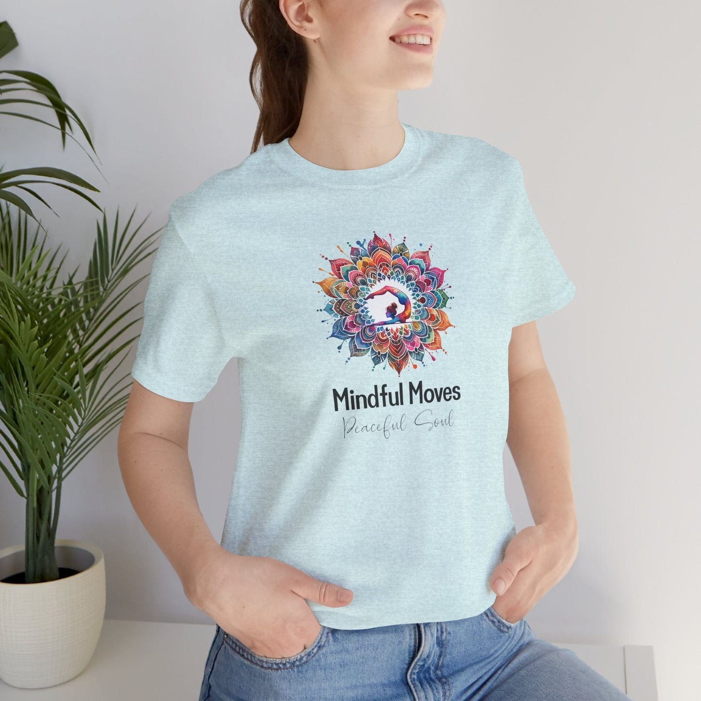 Yoga Tee - Mindful Moves, Peaceful Soul Design