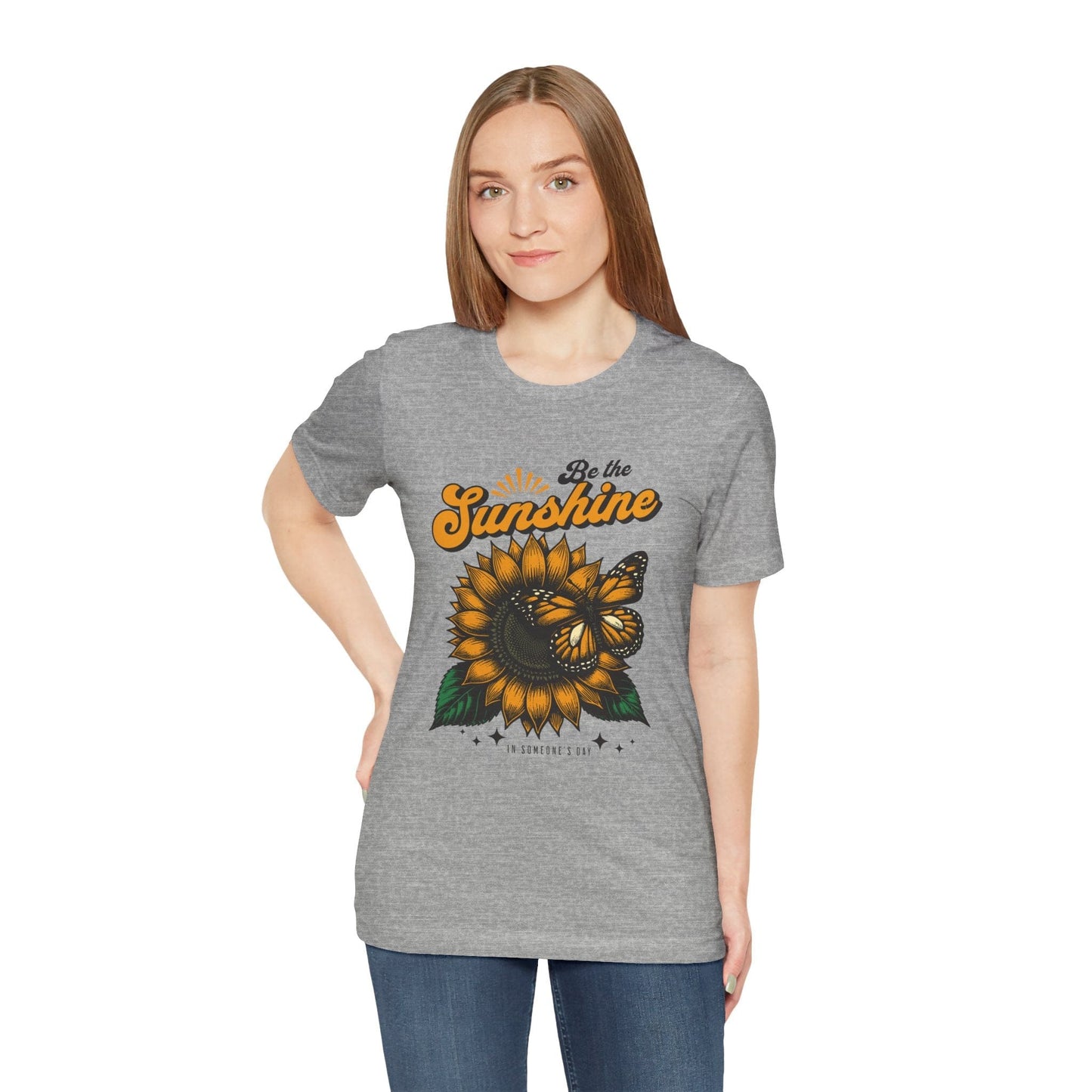 "Be the Sunshine" Sunflower Unisex Tee | Inspirational Floral Shirt