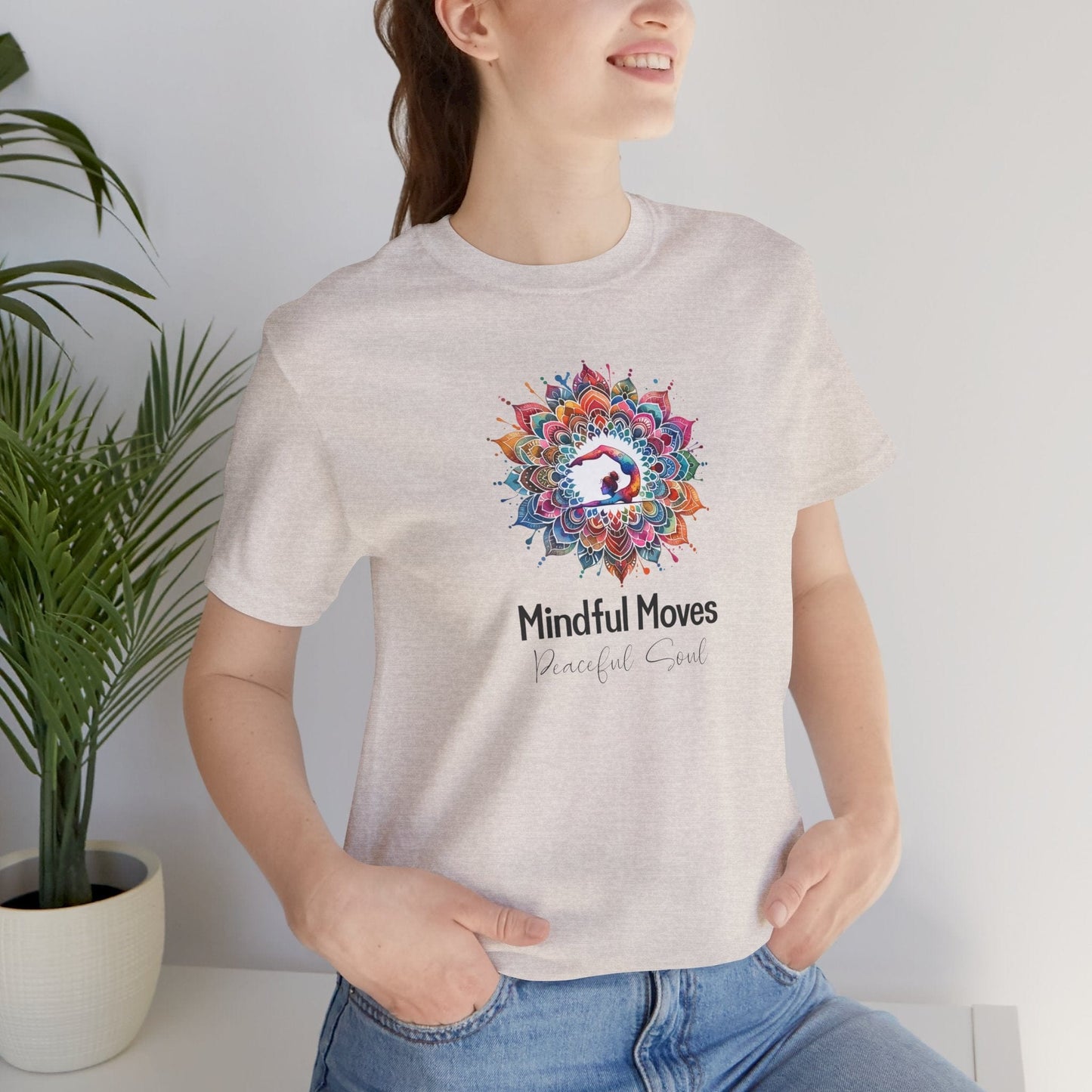 Yoga Tee - Mindful Moves, Peaceful Soul Design