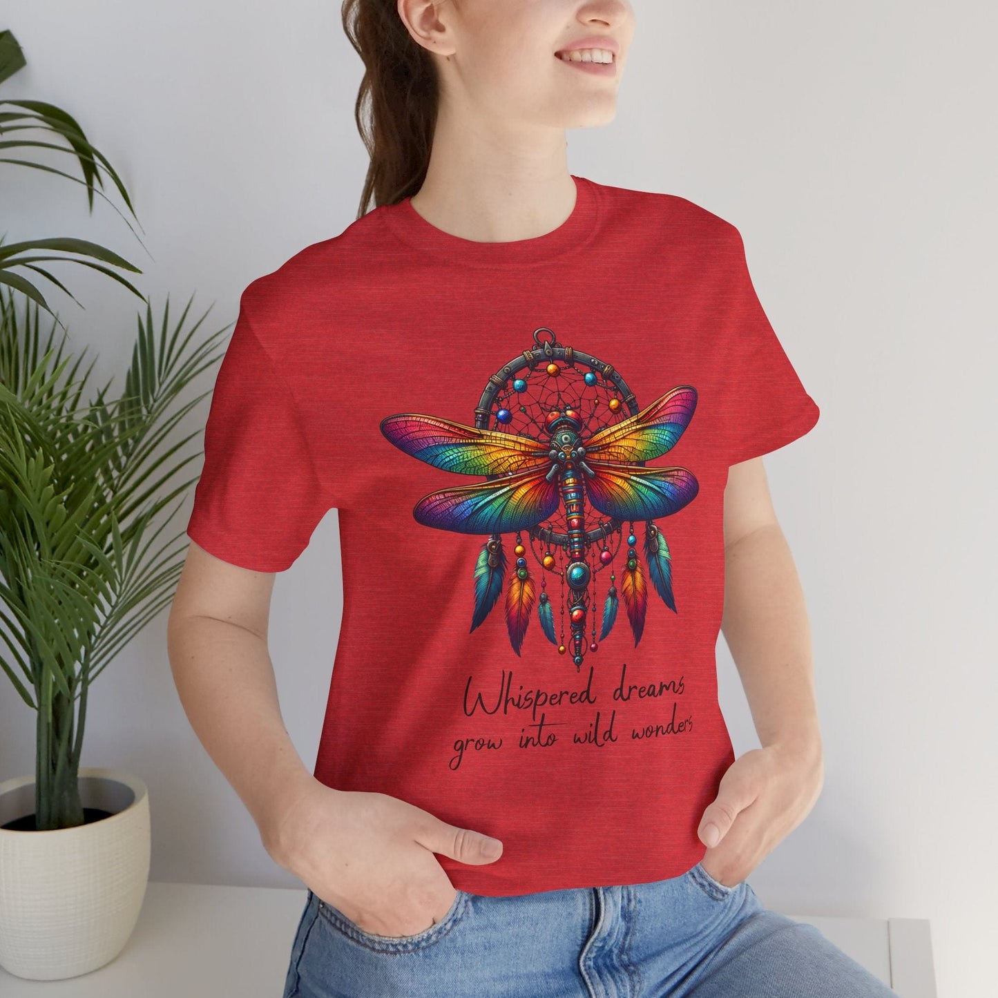 Dreamcatcher Dragonfly Jersey T-Shirt | Boho-Inspired Design