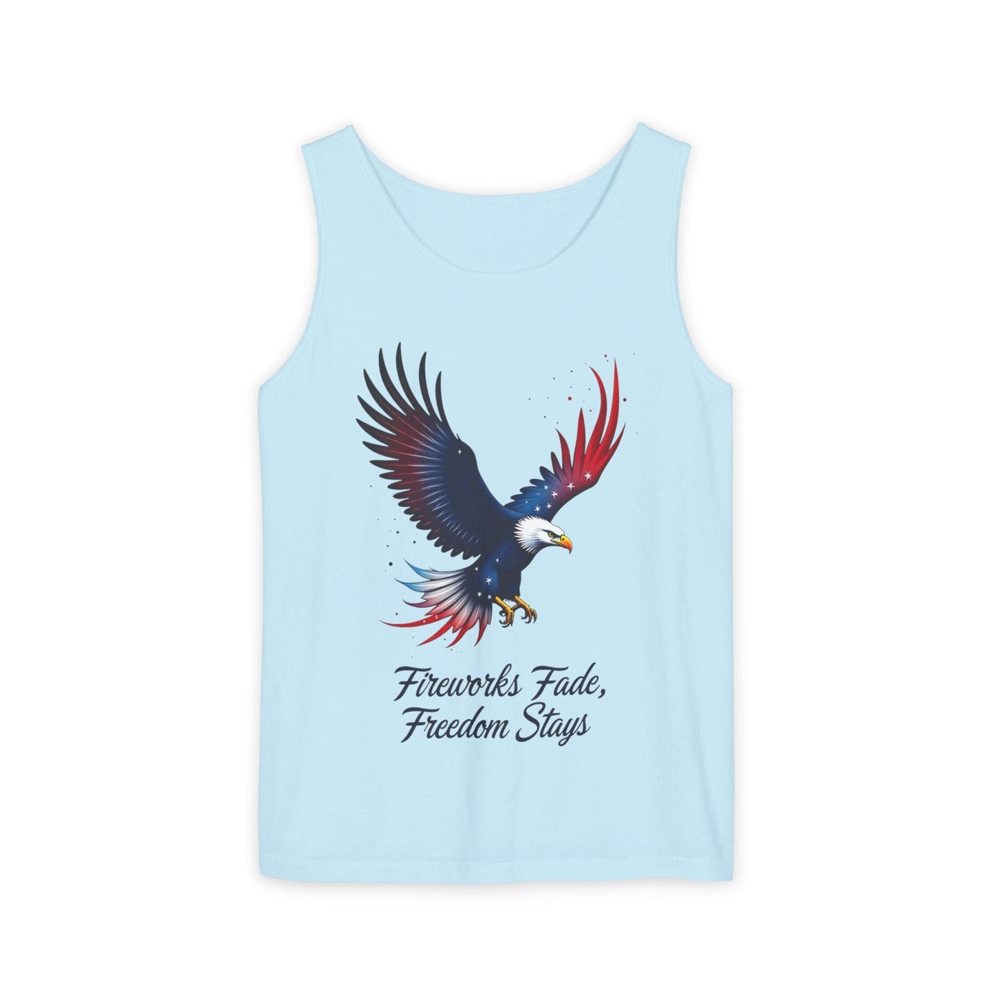 Patriotic Eagle Tank Top | Fireworks Fade, Freedom Stays
