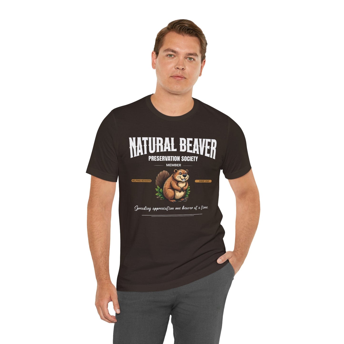 Natural Beaver Preservation Society Unisex T-Shirt - Nature Lover's Short Sleeve Shirt