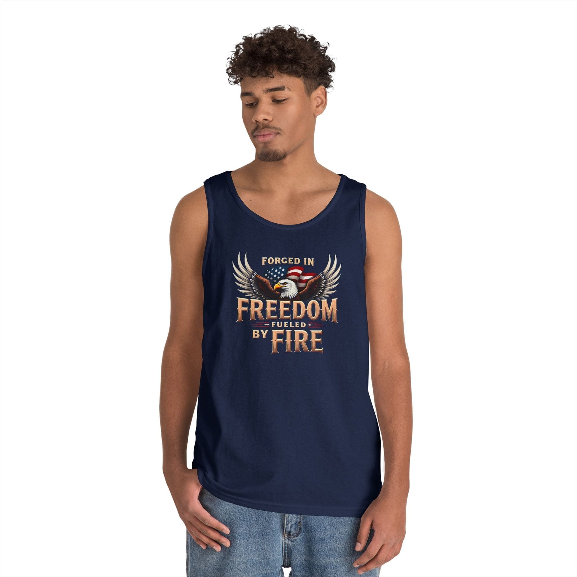 Freedom Fueled Fire Unisex Tank | Bold & Empowering Design