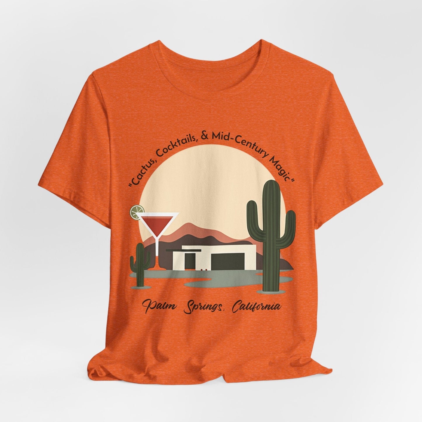 Cactus Cocktails Palm Springs T-Shirt | Retro Desert Design