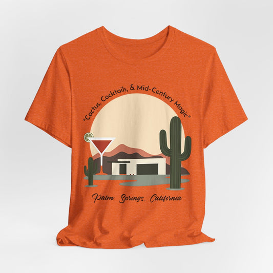 Cactus Cocktails Palm Springs T-Shirt | Retro Desert Design