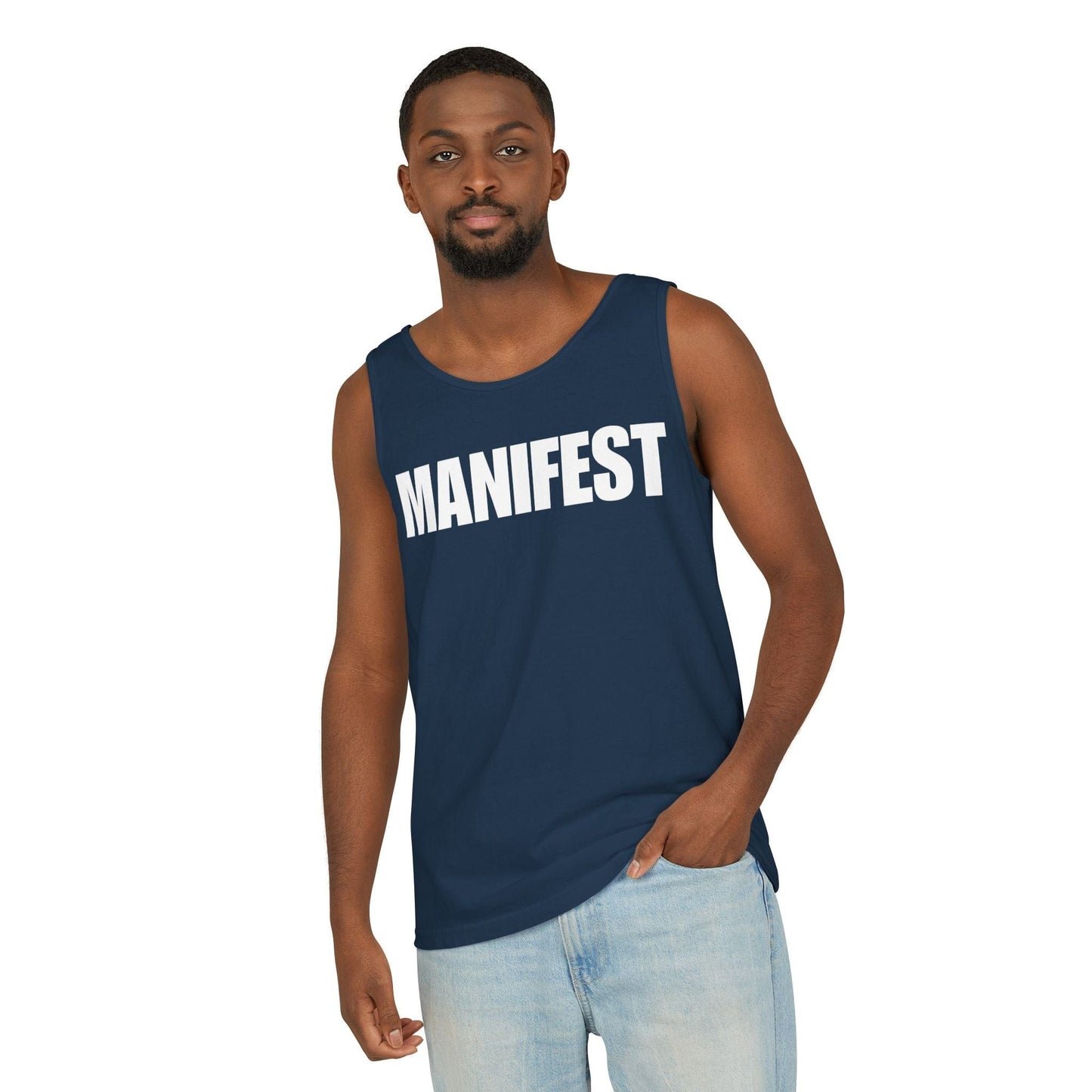 Tank Top Manifest Bold Letters Unisex Garment-Dyed