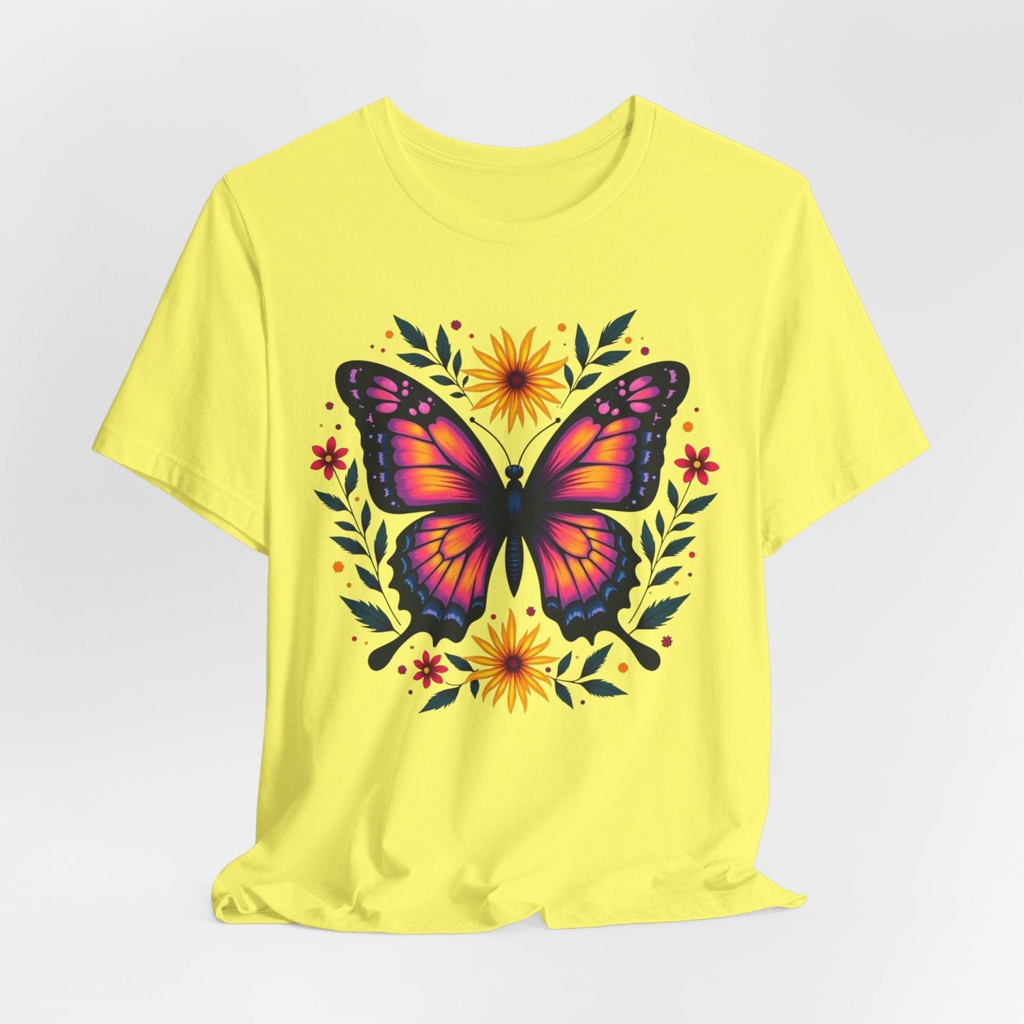 Butterfly Floral T-Shirt - Colorful Nature Inspired T-Shirt