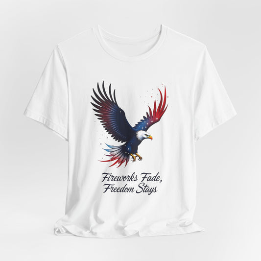 Patriotic Eagle Tee - Fireworks Fade, Freedom Stays