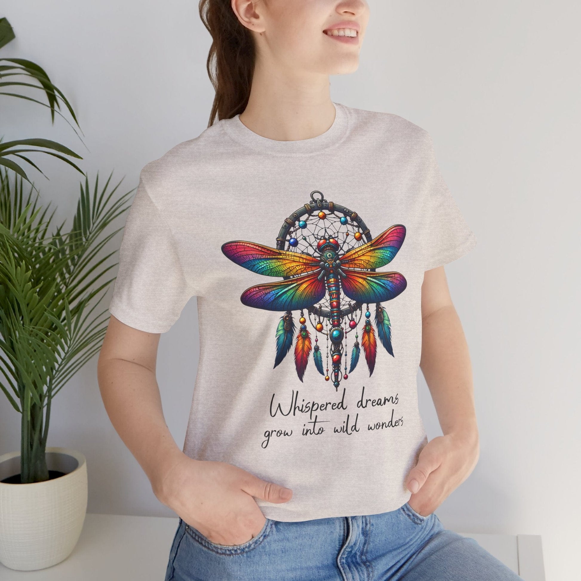 Dreamcatcher Dragonfly Jersey T-Shirt | Boho-Inspired Design