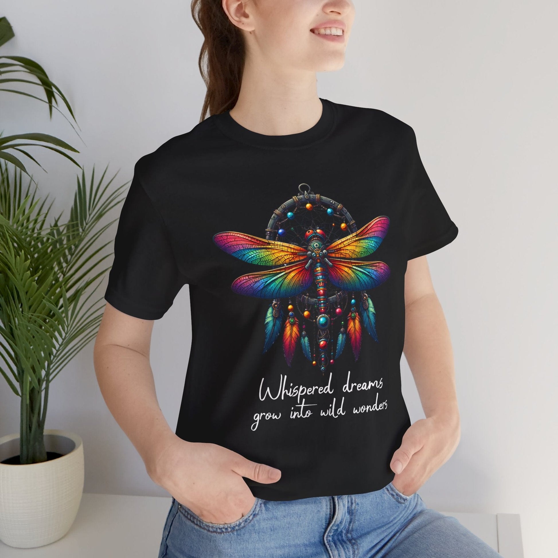 Dreamcatcher Dragonfly Jersey T-Shirt | Boho-Inspired Design