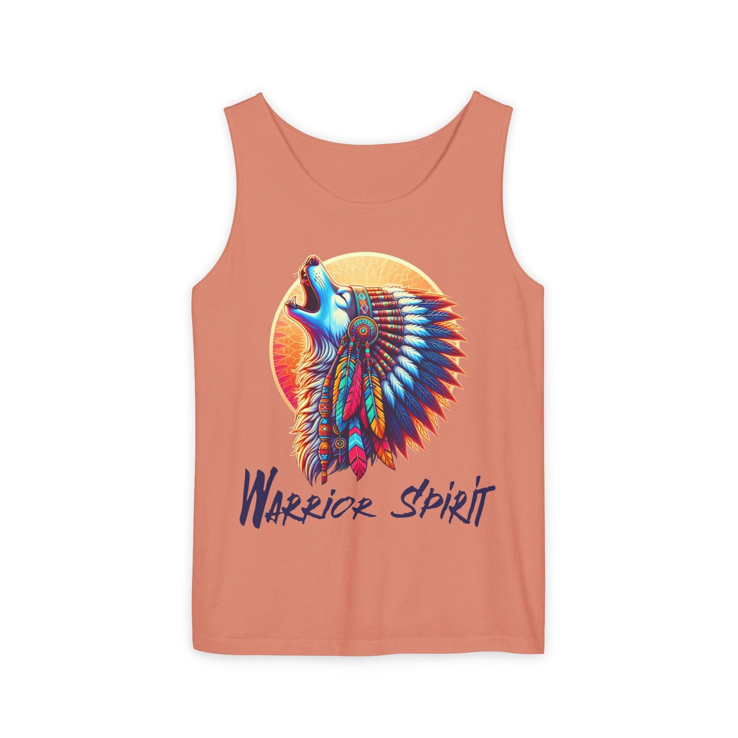 Warrior Spirit Tank Top with Howling Wolf in Headdress