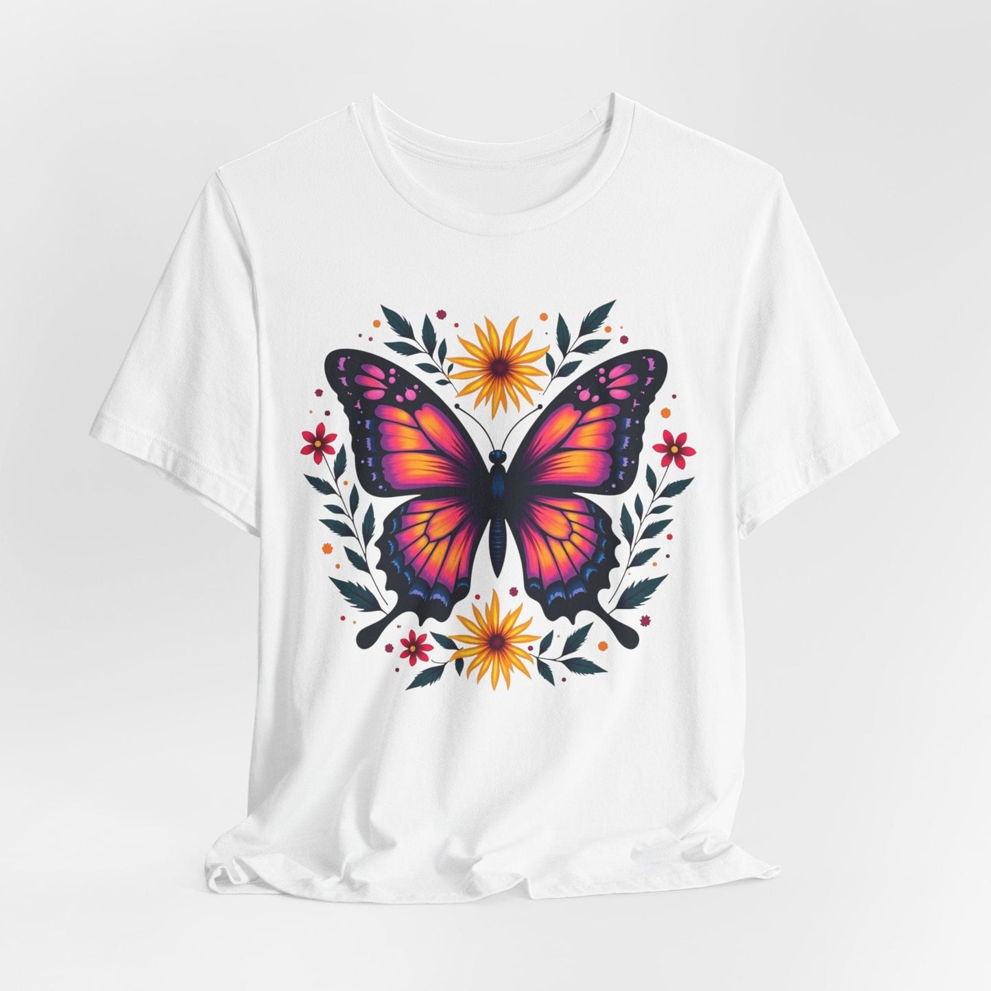 Butterfly Floral T-Shirt - Colorful Nature Inspired T-Shirt