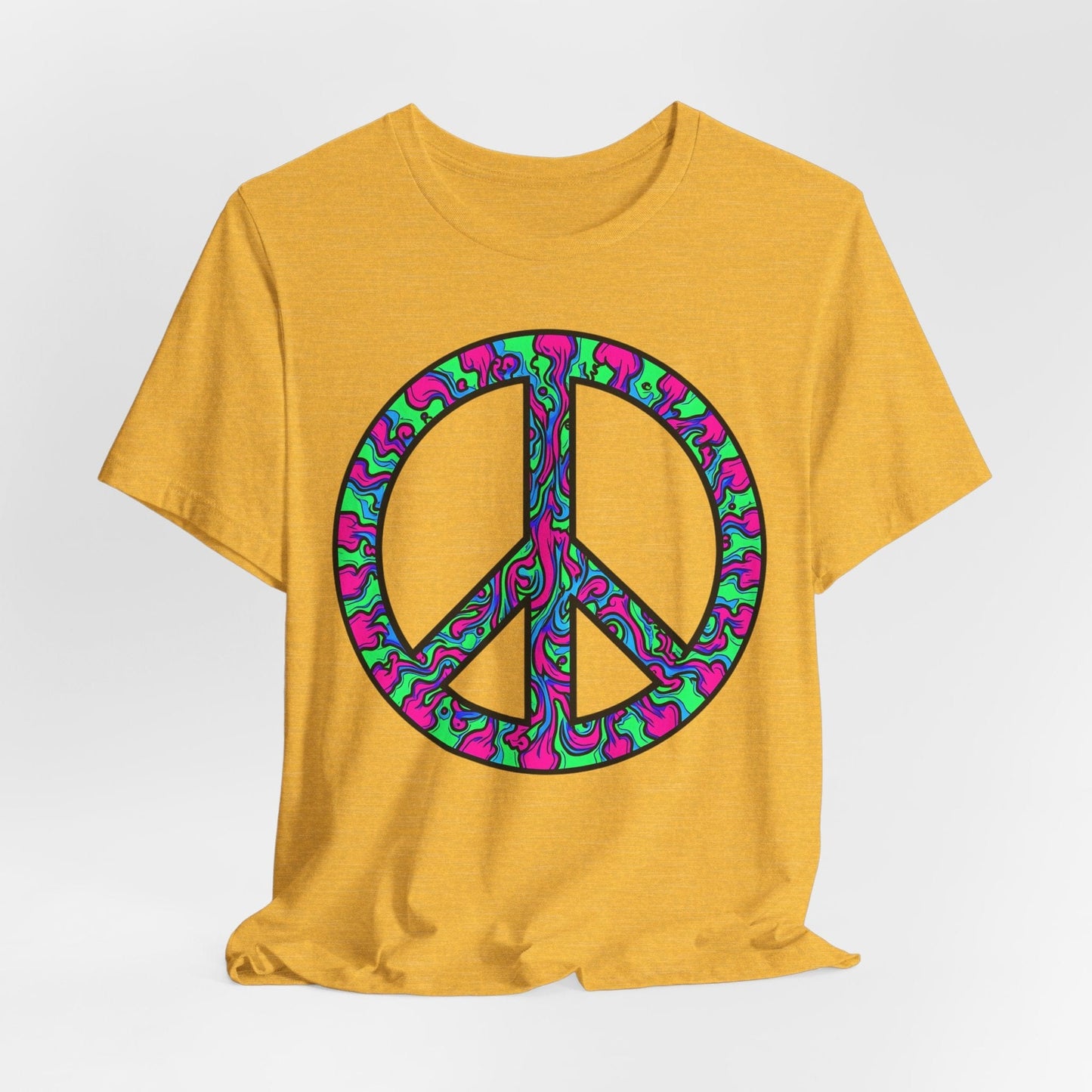 Psychedelic Peace Symbol T-Shirt - Retro Vibe T-Shirt for Festival Lovers