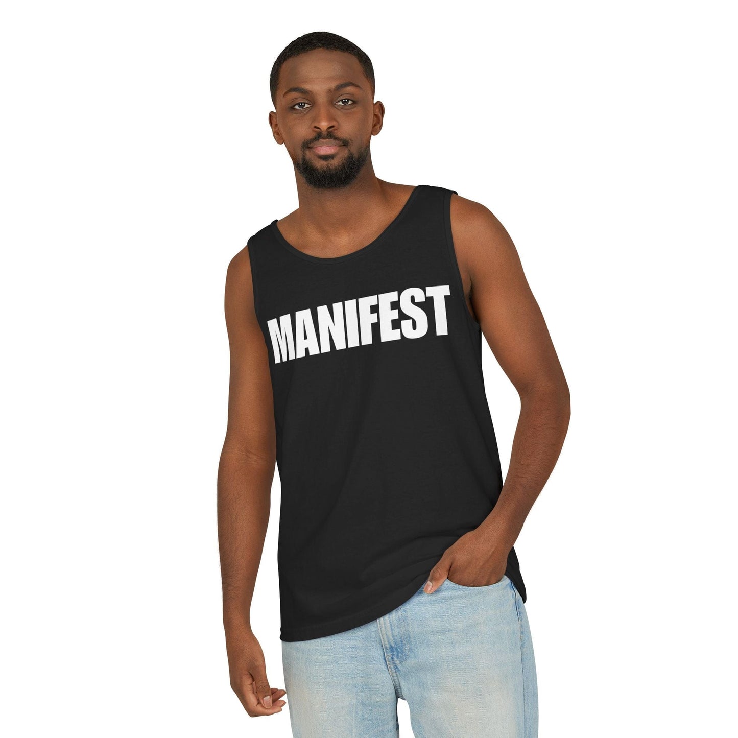 Tank Top Manifest Bold Letters Unisex Garment-Dyed
