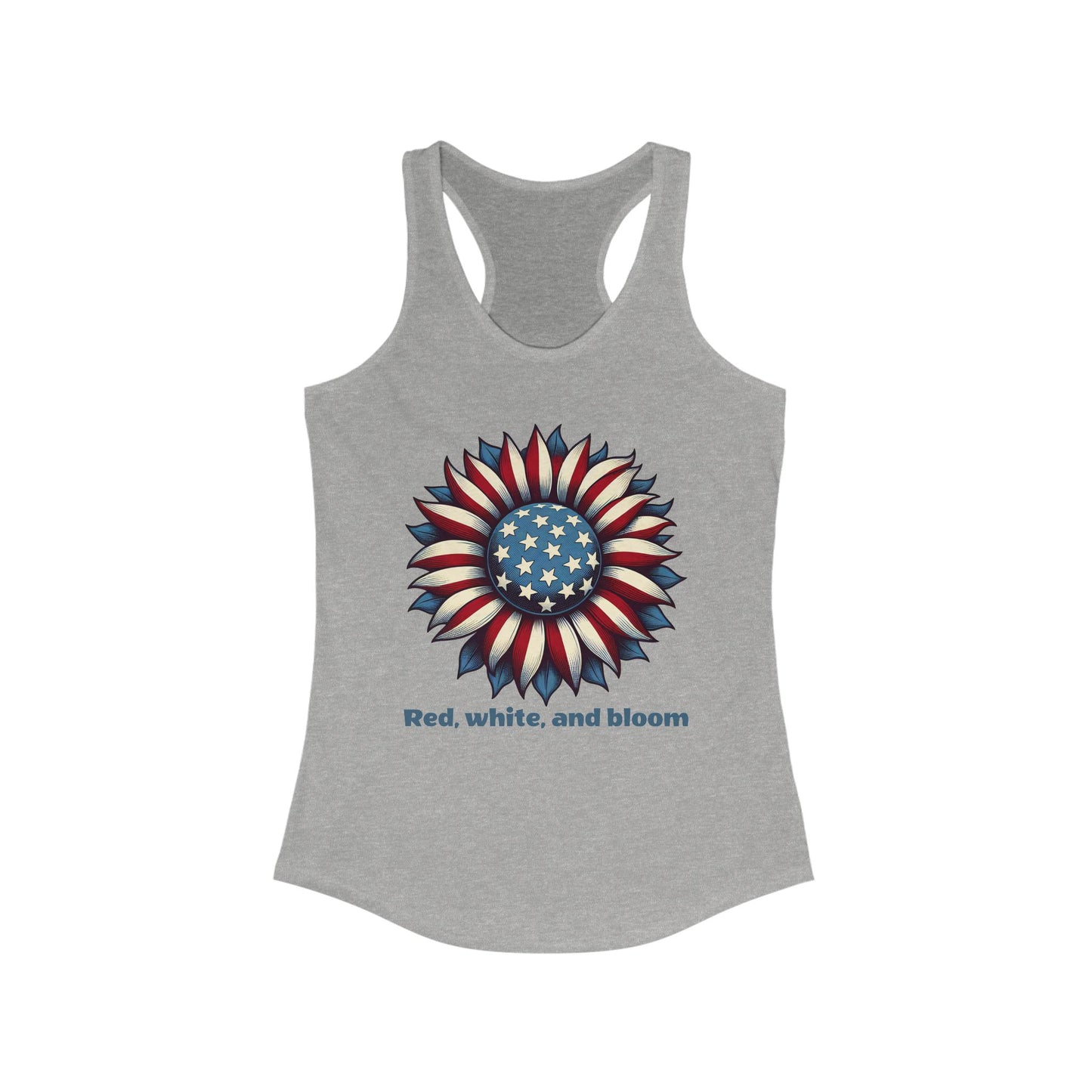 Tank Top - Red White and Bloom Patriotic Sunflower Design