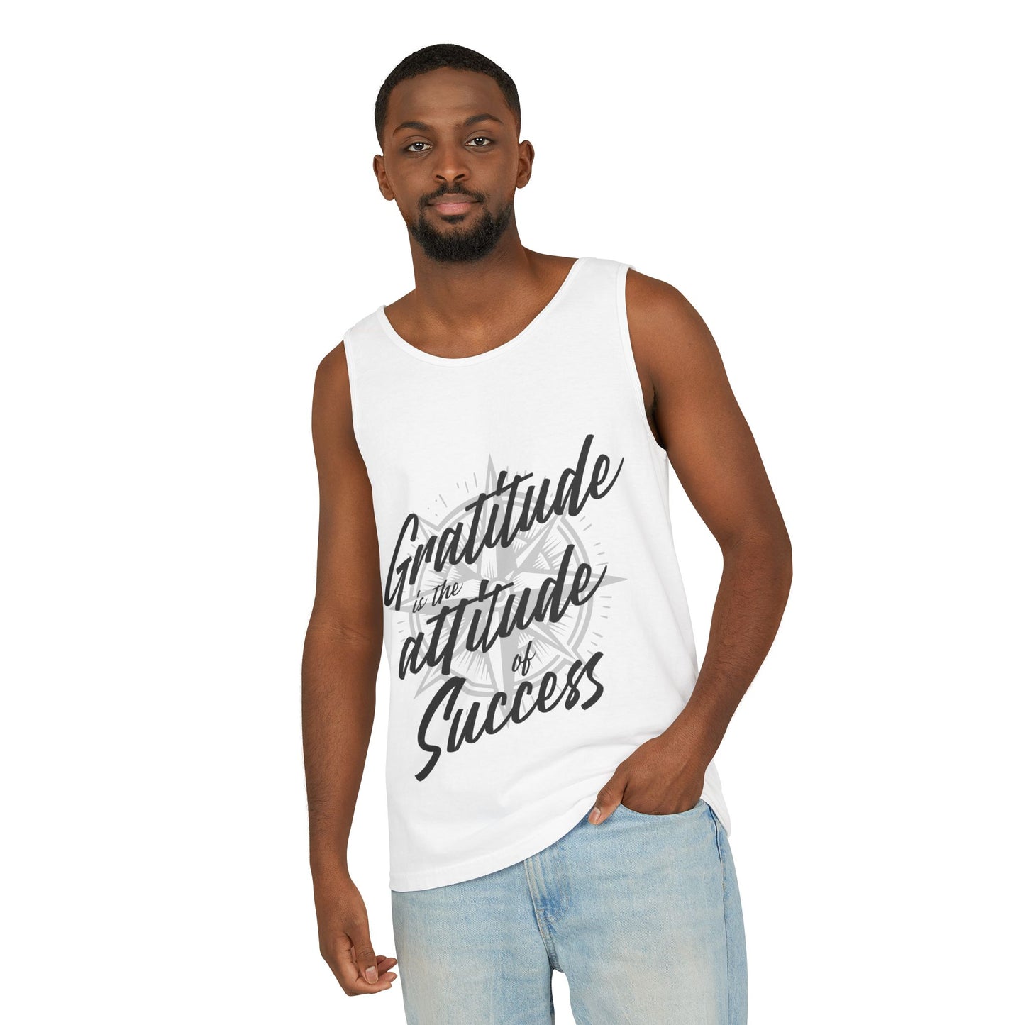 Gratitude Attitude Unisex Garment-Dyed Tank Top - Motivational Fitness Apparel