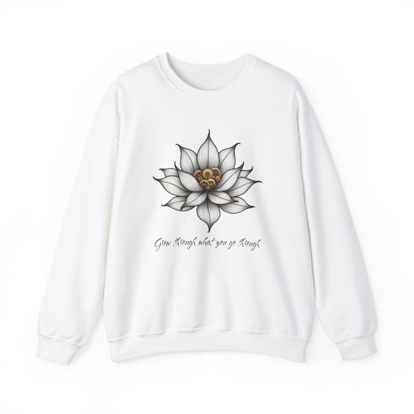 Inspirational Lotus Sweatshirt - "Grow Through What You Go Through"