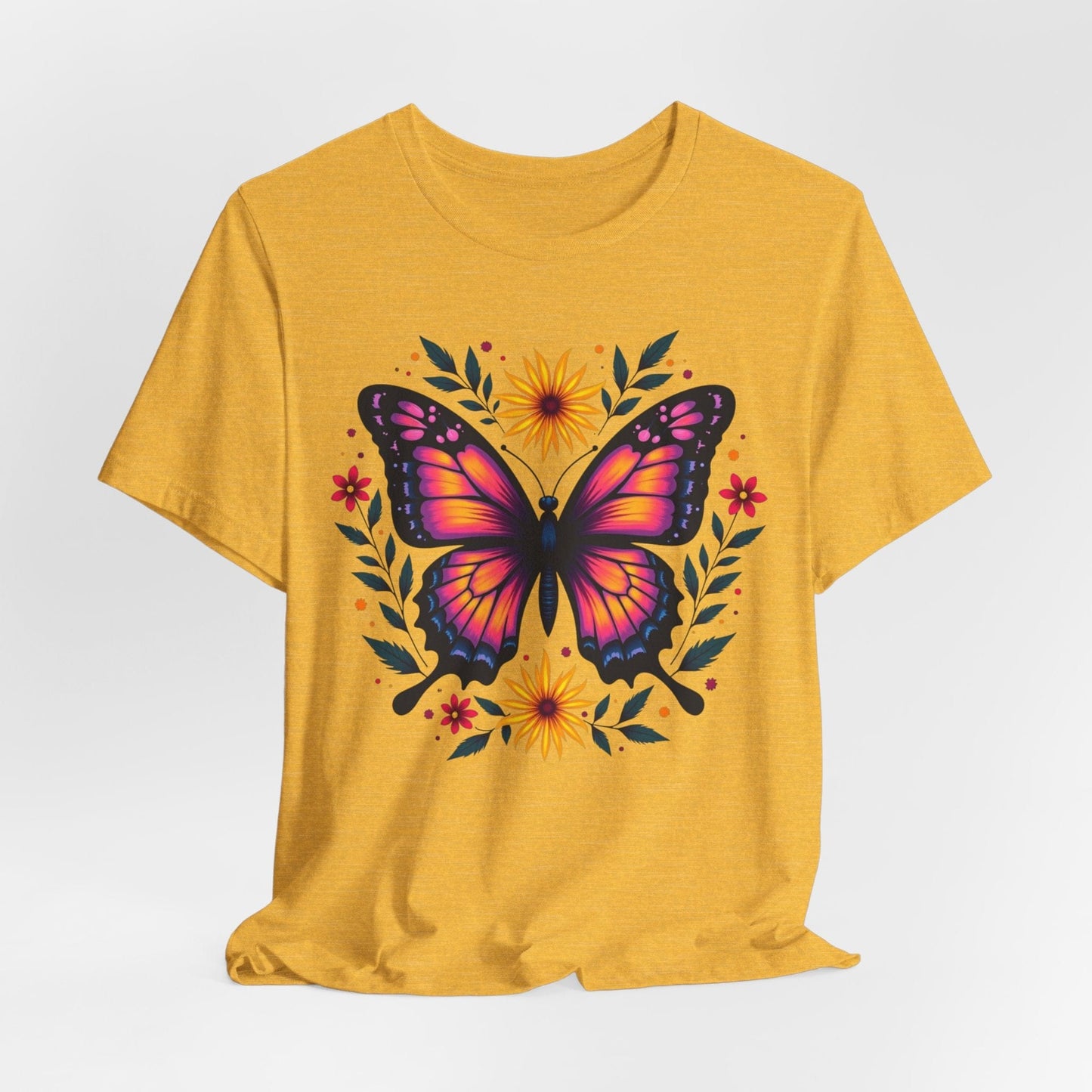 Butterfly Floral T-Shirt - Colorful Nature Inspired T-Shirt