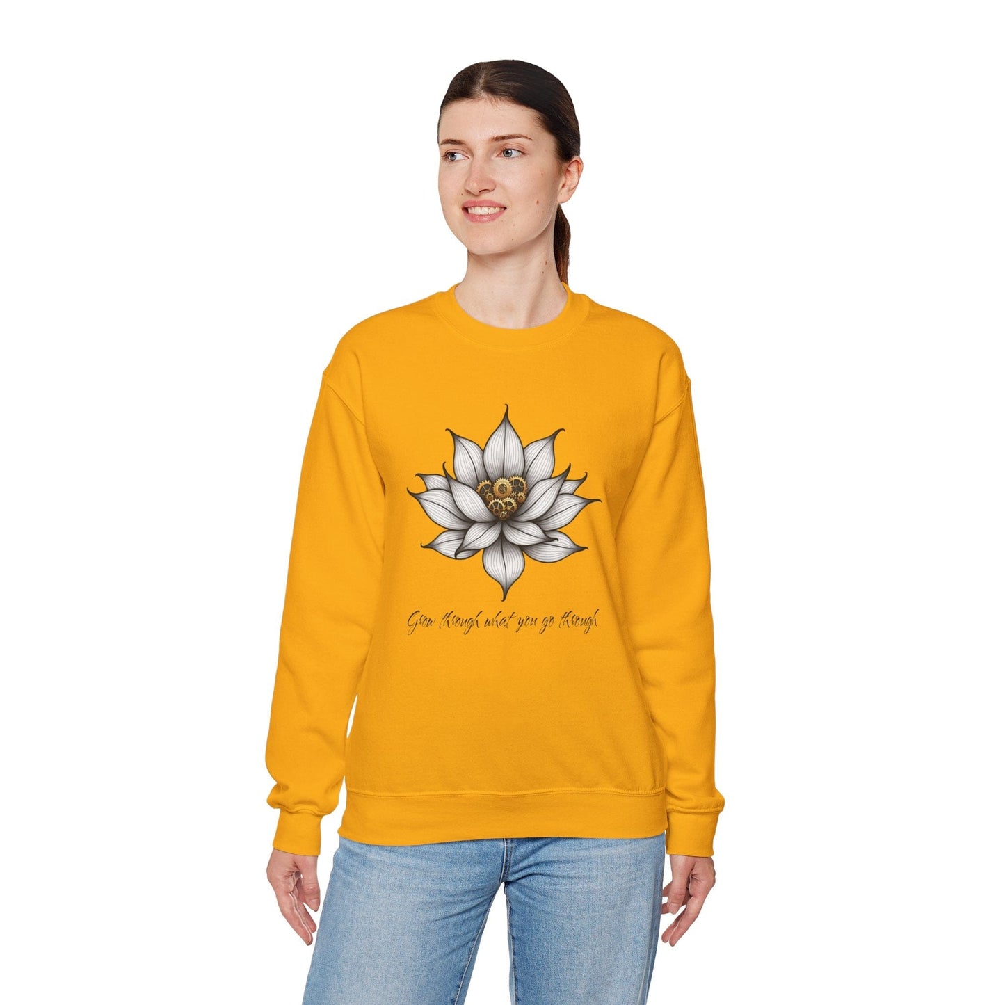 Inspirational Lotus Sweatshirt - "Grow Through What You Go Through"