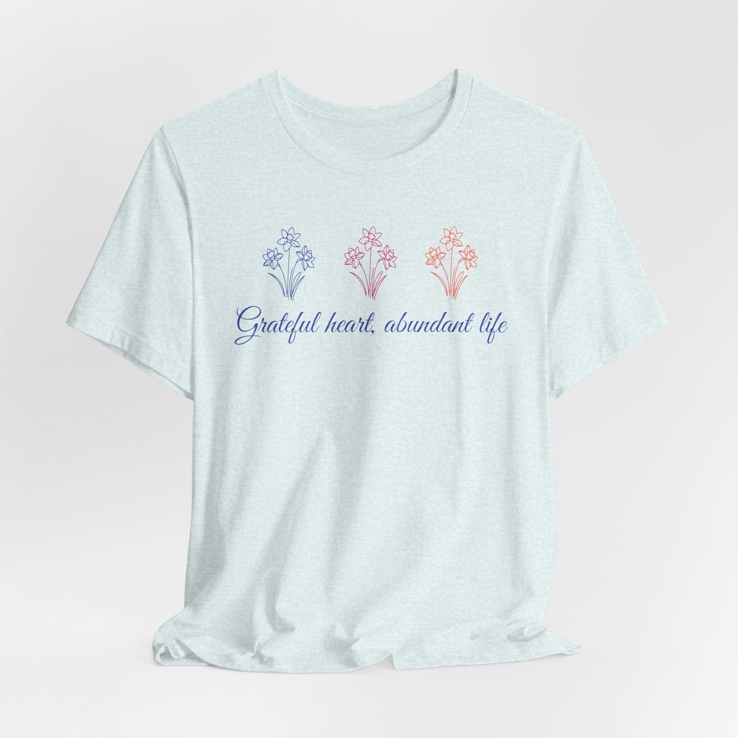 Grateful Heart Tee with Soft Flowers