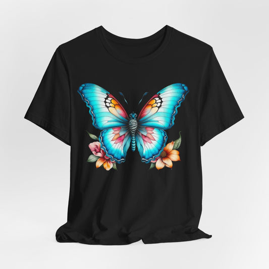 Butterfly Inspiration Unisex Short Sleeve Tee - Vibrant Floral Design