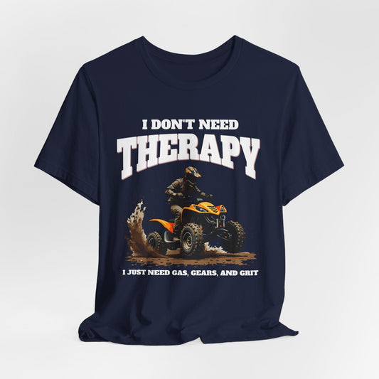 Men's Adventure Therapy T-Shirt- Gas, Gears, and Grit Design