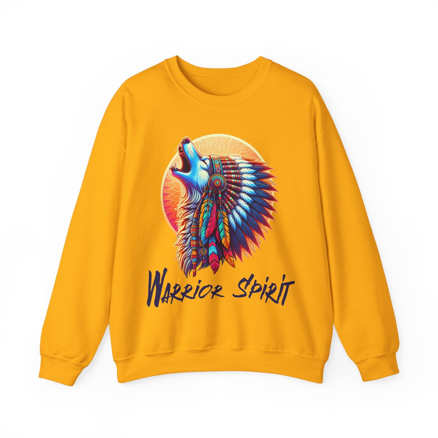 Warrior Spirit Unisex Heavy Blend™ Crewneck Sweatshirt - Cozy Indigenous Art Apparel