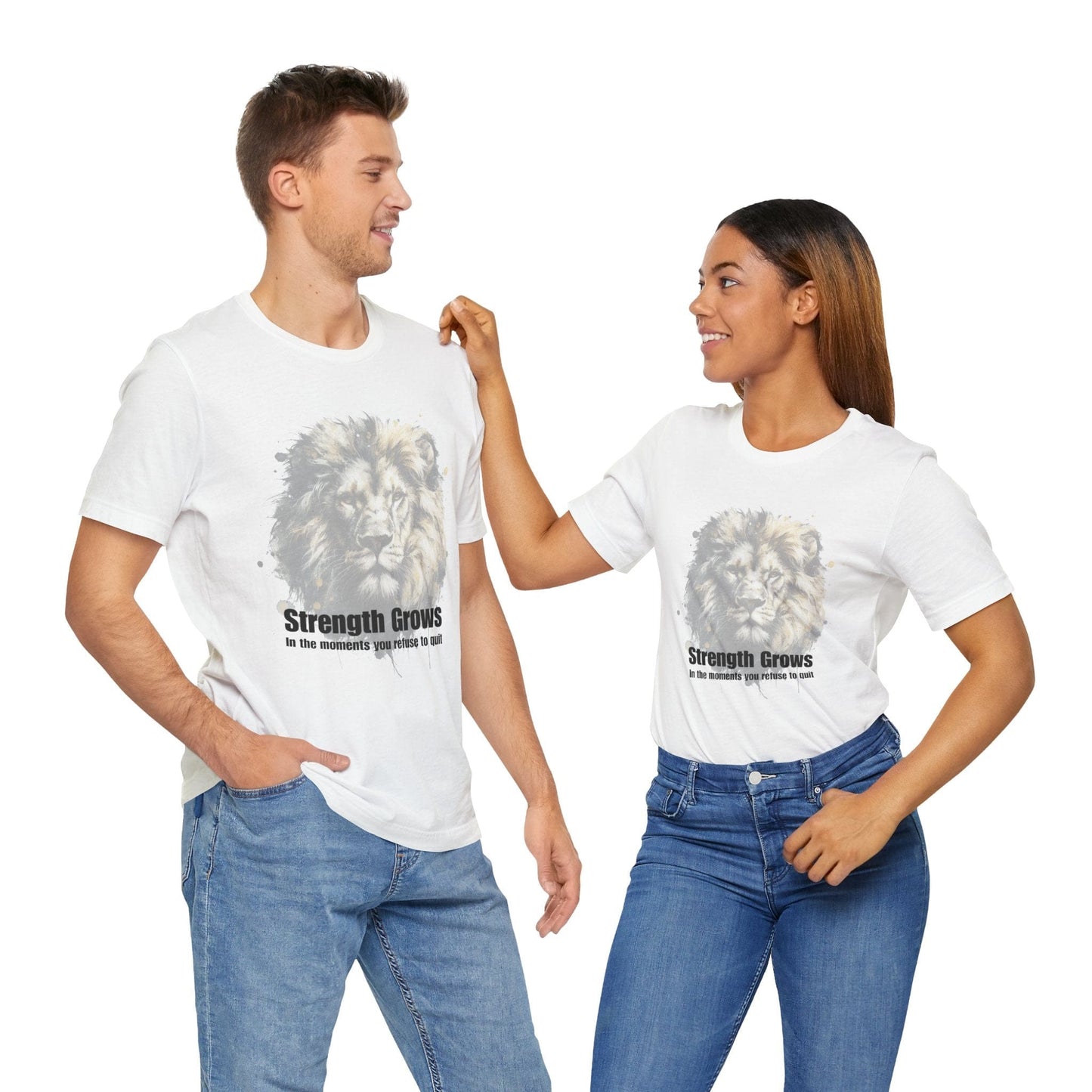 Strength Grows Inspirational Lion Tee for Motivational Moments