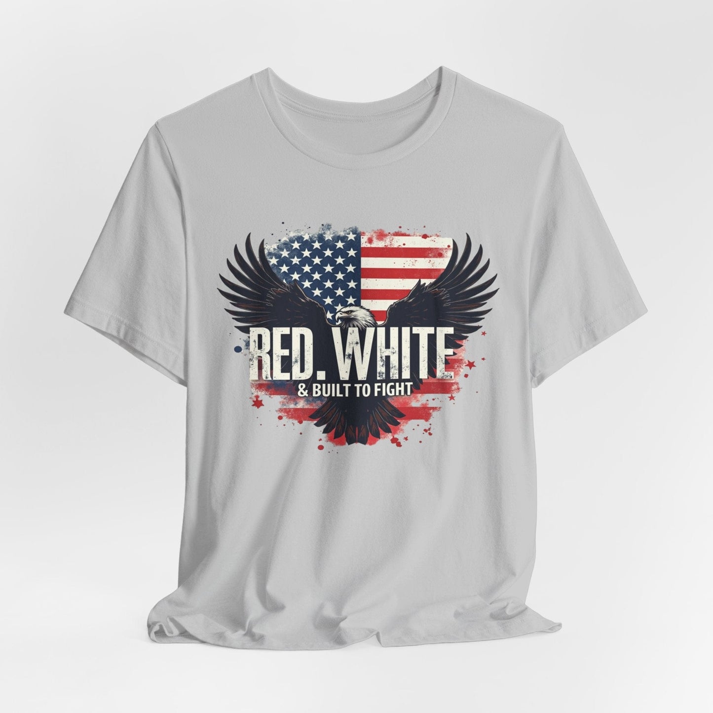 Patriotic Eagle Graphic Tee - Red, White & Built to Fight